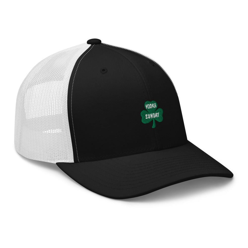 Best white and black Retro trucker hat - Vodka Sunday