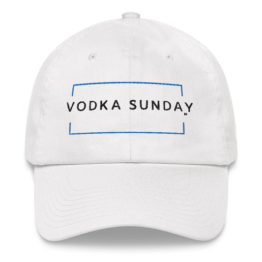 Adjustable Vodka Sunday White Dad hat - Vodka Sunday